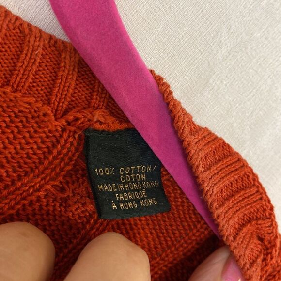 Golf Sweater Bobby Jones Rust Cable Knit Size Medium - Picture 4 of 6